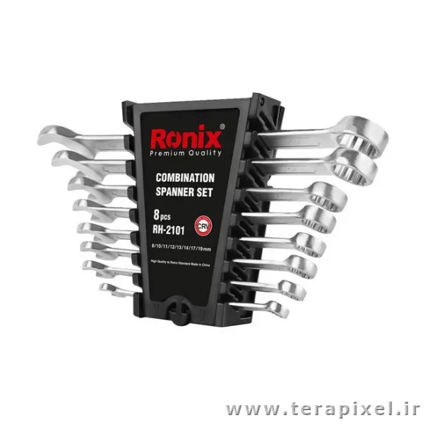 مجموعه 8 عددی آچار یک سر تخت یک سر رینگ رونیکس مدل Ronix RH-2101