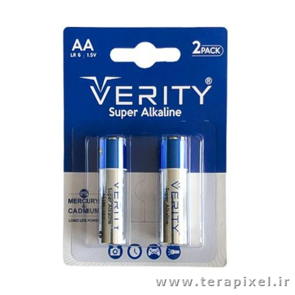 باتری قلمی سوپر آلکالاین وریتی Verity Super Alkaline LR-6 بسته دو عددی