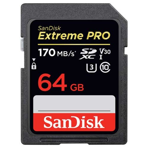 کارت حافظه سندیسک 64 گیگابایت SanDisk Extreme PRO UHS-I V30 SDXC Card 64GB 170MB/s